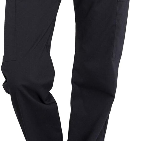 Durable Women's Black Scrub Cargo Pants - 6 Pockets, Easy Care, Pull-On Style - Picture 1 of 9